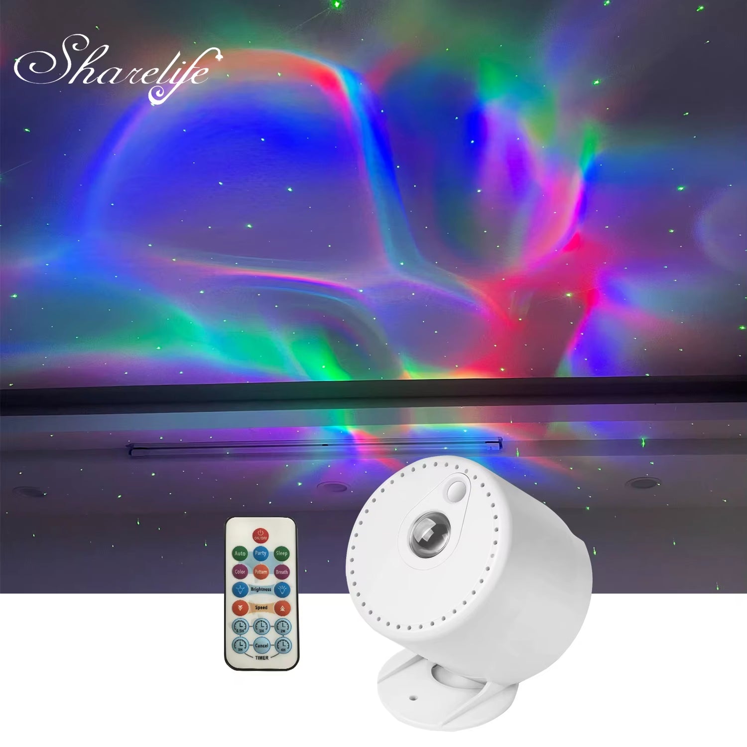 Mini RGB Dynamic Aurora LED with Green Laser Star Starry Sky Lights for Home Party DJ Birthday Stage Lighting SA200